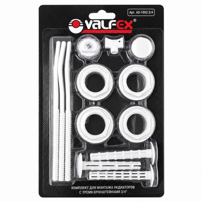 Комплект пробок для монтажа радиаторов 3/4" Valfex с 3-мя кронштейнами, AD-1003 3/4 — фото