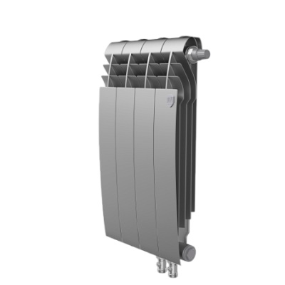 Радиаторы Royal Thermo BiLiner 500 Silver Satin VR биметаллические, серебристые нижнее правое подключение
