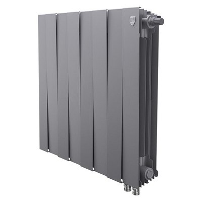 Радиаторы Royal Thermo PianoForte 500 Silver Satin VDR биметаллические, серебристые нижнее правое подключение — фото