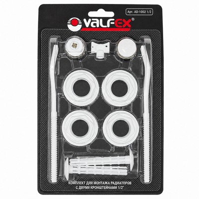 Комплект пробок для монтажа радиаторов 1/2" Valfex с 2-мя кронштейнами, AD-1002 1/2 — фото