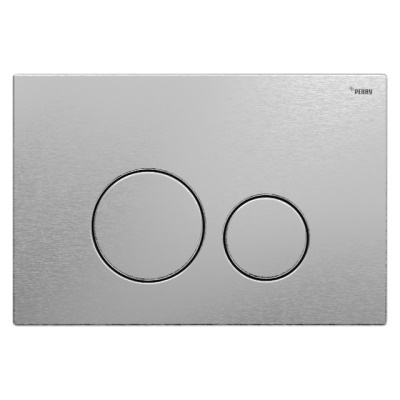 Клавиша смыва Рехау Nova Orb Steel с круглыми клавишами, нержавеющая сталь, брашированная нержавеющая сталь матовый, покрытие против отпечатков пальцев 19102601001 — фото