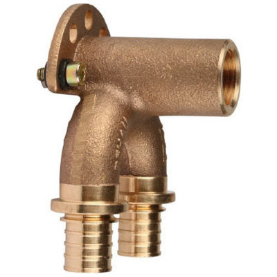 Угольник настенный проточный Рехау RX+ длинный Ø20/20-Rp1/2″ аксиальный с внутренней резьбой, бронзовый для PE-X труб RAUTITAN, 14562713001 — фото