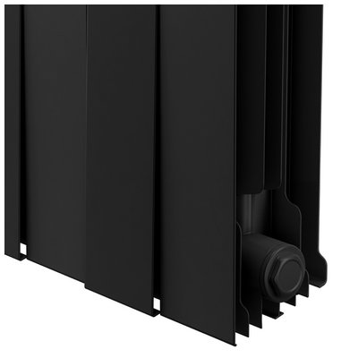 Радиаторы Royal Thermo PianoForte 500 Noir Sable биметаллические, чёрные боковое подключение — фото