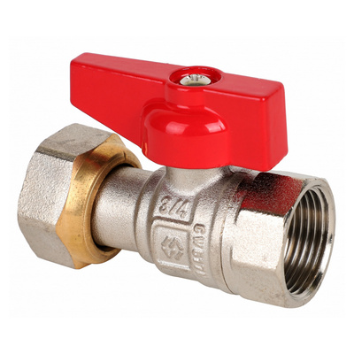 Кран шаровой латунный вн-вн.НГ 1/2", ручка-флажок, никель MVI Premium BV.730.04 — фото