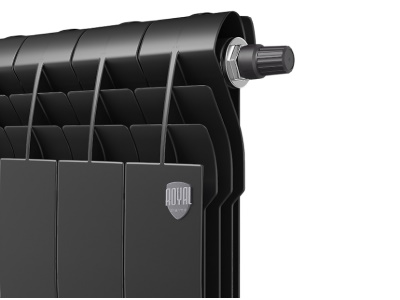 Радиаторы Royal Thermo BiLiner 350 Noir Sable VR биметаллические, чёрные нижнее правое подключение — фото