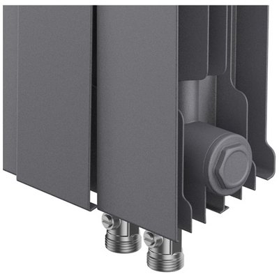 Радиаторы Royal Thermo PianoForte 500 Silver Satin VDR биметаллические, серебристые нижнее правое подключение — фото