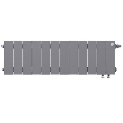 Радиаторы Royal Thermo PianoForte 200 Silver Satin VDR биметаллические, серебристые нижнее правое подключение — фото