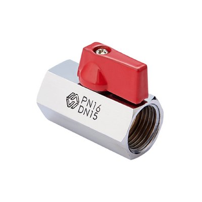 Кран шаровой латунный вн-вн резьба 1/2", ручка-флажок, хром MVI Premium MINI BV.465.04 — фото