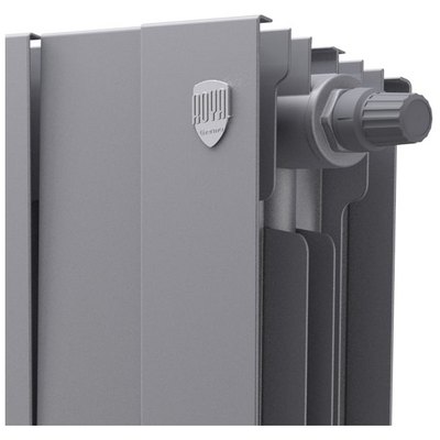 Радиаторы Royal Thermo PianoForte 500 Silver Satin VDR биметаллические, серебристые нижнее правое подключение — фото