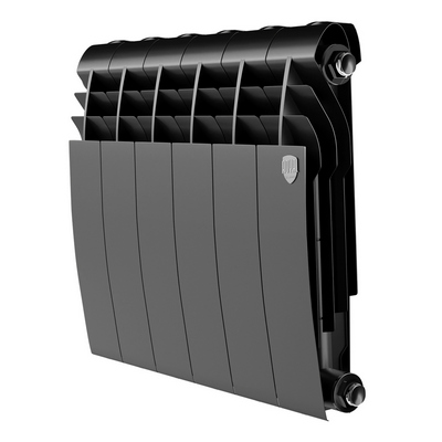 Радиаторы Royal Thermo BiLiner 350 Noir Sable биметаллические, чёрные боковое подключение — фото