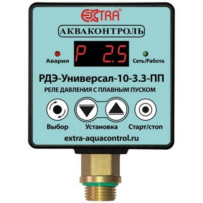 Реле давления электр. РДЭ-10У-ПП-3,3 кВт 5% НАР 1/2" с плавным пуском Extra Акваконтроль 1733150000 — фото