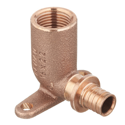Угольник настенный с длинным патрубком Рехау RX+ 90° Ø20-Rp1/2″ аксиальный с внутренней резьбой, бронзовый для PE-X труб RAUTITAN, 14563633001 — фото