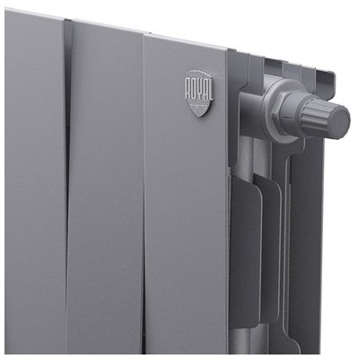 Радиаторы Royal Thermo PianoForte 200 Silver Satin VDR биметаллические, серебристые нижнее правое подключение — фото