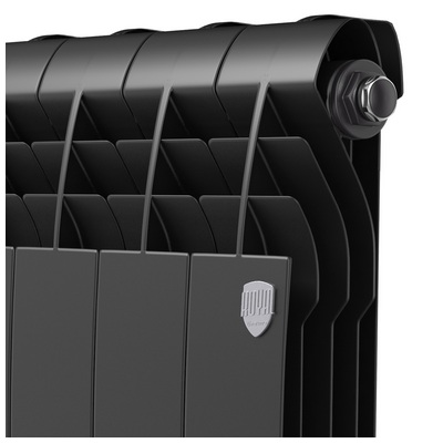 Радиаторы Royal Thermo BiLiner 350 Noir Sable биметаллические, чёрные боковое подключение — фото