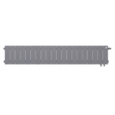 Радиатор отопления Royal Thermo PianoForte 200 Silver Satin VDR (Серебристый) 20 секций биметаллический нижнее правое подключение НС-1346030 — фото