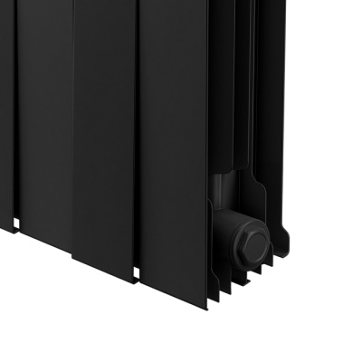 Радиатор отопления Royal Thermo PianoForte 200 Noir Sable (Чёрный) 10 секций биметаллический боковое подключение НС-1346001 — фото