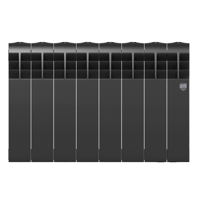 Радиаторы Royal Thermo BiLiner 350 Noir Sable биметаллические, чёрные боковое подключение — фото