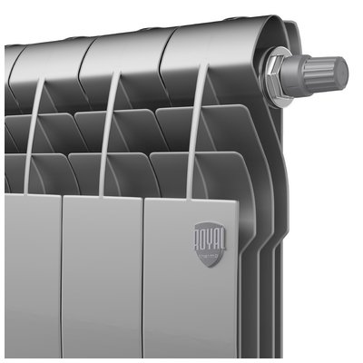 Радиаторы Royal Thermo BiLiner 350 Silver Satin VDR биметаллический, серебристый нижнее правое подключение — фото