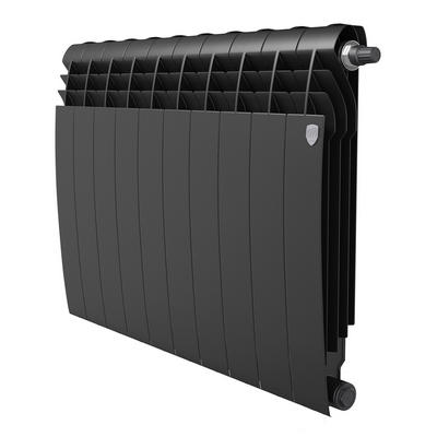Радиаторы Royal Thermo BiLiner 500 Noir Sable биметаллические, чёрные боковое подключение — фото