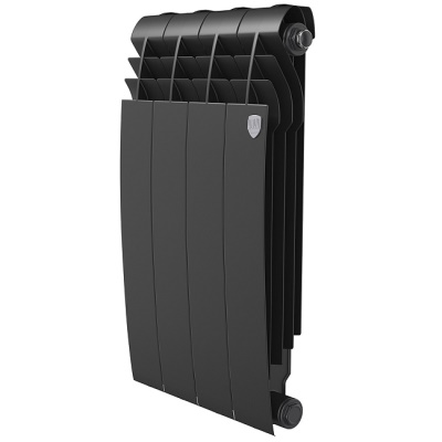 Радиаторы Royal Thermo BiLiner 500 Noir Sable биметаллические, чёрные боковое подключение — фото