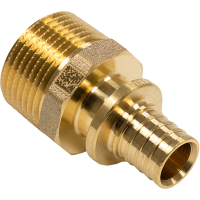 Переходник с наружной резьбой Рехау MX Ø50xR1 1/2″ для PE-X труб RAUTITAN, латунный 11093251001 — фото