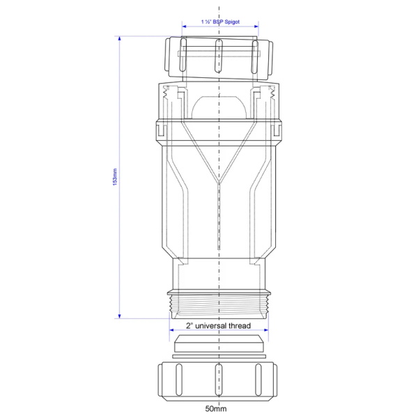 Сифон для раковины сухой 11/2"х50 McAlpine MRNRV50-PB — фото