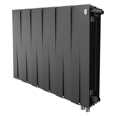 Радиаторы Royal Thermo PianoForte 500 Noir Sable VDR биметаллические, чёрные нижнее правое подключение — фото