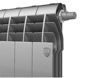 Радиаторы Royal Thermo BiLiner 350 Silver Satin VR биметаллический, серебристый нижнее правое подключение — фото