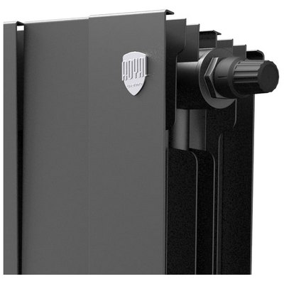 Радиаторы Royal Thermo PianoForte 300 Noir Sable VDR биметаллические, чёрные нижнее правое подключение — фото