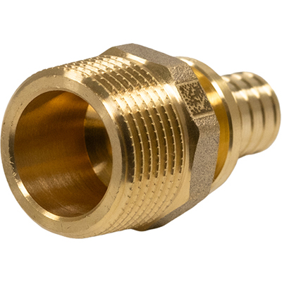 Переходник с наружной резьбой Рехау MX Ø50xR1 1/2″ для PE-X труб RAUTITAN, латунный 11093251001 — фото