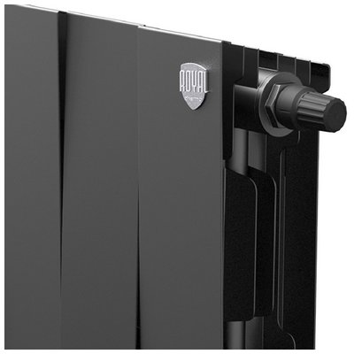 Радиаторы Royal Thermo PianoForte 200 Noir Sable VDR биметаллические, чёрные нижнее правое подключение — фото
