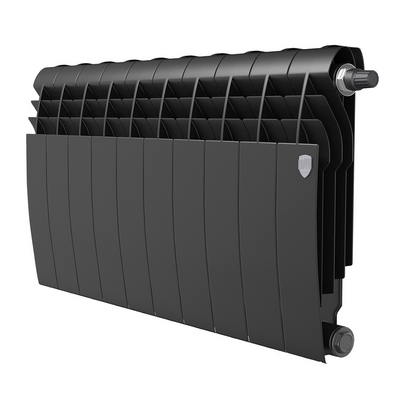 Радиаторы Royal Thermo BiLiner 350 Noir Sable VDR биметаллические, чёрные нижнее правое подключение — фото