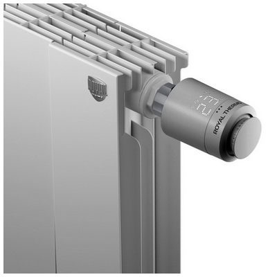 Головка термостатическая (термоголовка) M30х1,5 + Click Серебристый Royal Thermo Smart Heat RTE 77.001S — фото