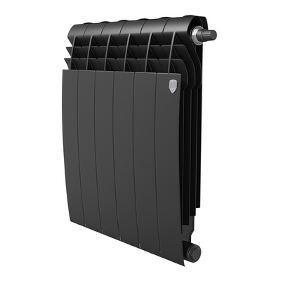 Радиаторы Royal Thermo BiLiner 500 Noir Sable VDR биметаллические, чёрные нижнее правое подключение — фото