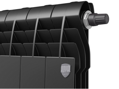 Радиаторы Royal Thermo BiLiner 500 Noir Sable VR биметаллические, чёрные нижнее правое подключение — фото