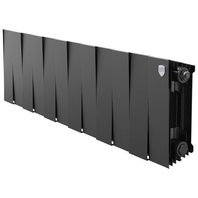 Радиатор отопления Royal Thermo PianoForte 200 Noir Sable (Чёрный) 10 секций биметаллический боковое подключение НС-1346001 — фото