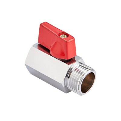 Кран шаровой латунный вн-НАР резьба 1/2", ручка-флажок, хром MVI Premium MINI BV.466.04 — фото
