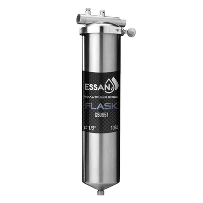 Фильтр магистральный 1/2" Essan Flask 10SL с колбой из нержавеющей стали БЕЗ картриджа G50651 — фото