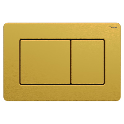 Клавиша смыва Рехау Nova Quad Steel с прямоугольными клавишами, нержавеющая сталь, брашированное титановое золото матовый 19102761001 — фото
