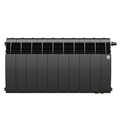 Радиаторы Royal Thermo BiLiner 350 Noir Sable VDR биметаллические, чёрные нижнее правое подключение — фото