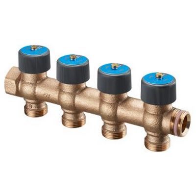 Коллектор Oventrop 3/4"х3/4" ЕК с регулирующими вентилями, Бронза — фото