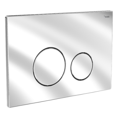 Клавиша смыва Рехау Nova Orb Steel с круглыми клавишами, нержавеющая сталь, нержавеющая сталь глянцевый, покрытие против отпечатков пальцев 19102611001 — фото
