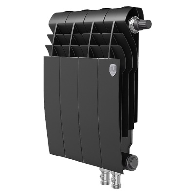 Радиаторы Royal Thermo BiLiner 350 Noir Sable VR биметаллические, чёрные нижнее правое подключение