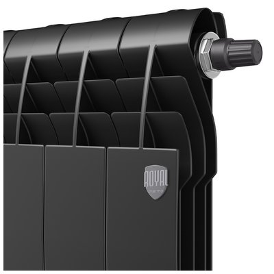 Радиаторы Royal Thermo BiLiner 500 Noir Sable VDR биметаллические, чёрные нижнее правое подключение — фото