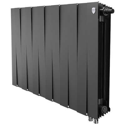 Радиаторы Royal Thermo PianoForte 500 Noir Sable VDR80 биметаллические, чёрные нижнее правое подключение — фото