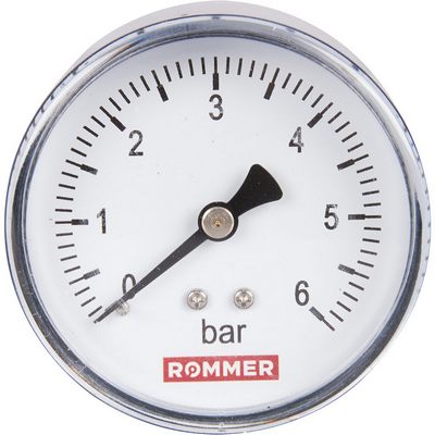 Манометр аксиальный 0-6 бар 1/4" Ø63 мм Rommer RIM-0009-630608 — фото