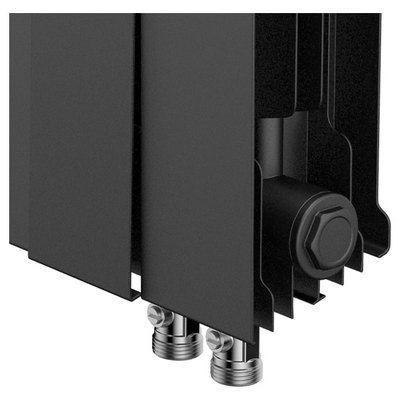 Радиаторы Royal Thermo PianoForte 500 Noir Sable VDR биметаллические, чёрные нижнее правое подключение — фото