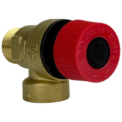 Предохранительный клапан 3 бар Kramer для котлов Baxi, Protherm, Biasi латунь (9950600, 0020027555, 0020025271, BI1001112 IMG), KR212-3 — фото