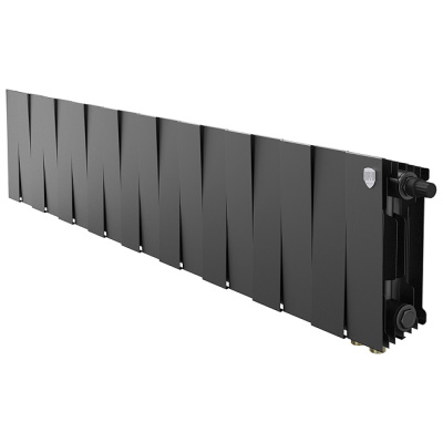 Радиаторы Royal Thermo PianoForte 200 Noir Sable VDR биметаллические, чёрные нижнее правое подключение — фото