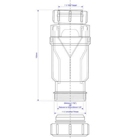 Сифон для раковины сухой 11/2"х40 McAlpine MRNRV40-PB — фото